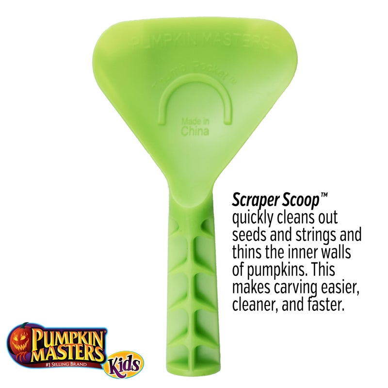 Pumpkin Masters Kid's Carving Kit for Halloween Pumpkin Carving, Includes Saftey Saw, Scoop, Crayon, and Pumpkin Push in Decorations - Image 4